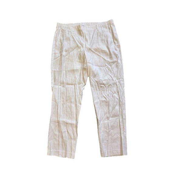 J. Jill Pants - J.Jill Linen Stretch Women's White Cotton Straight Leg Pants Large Coastal NWOT